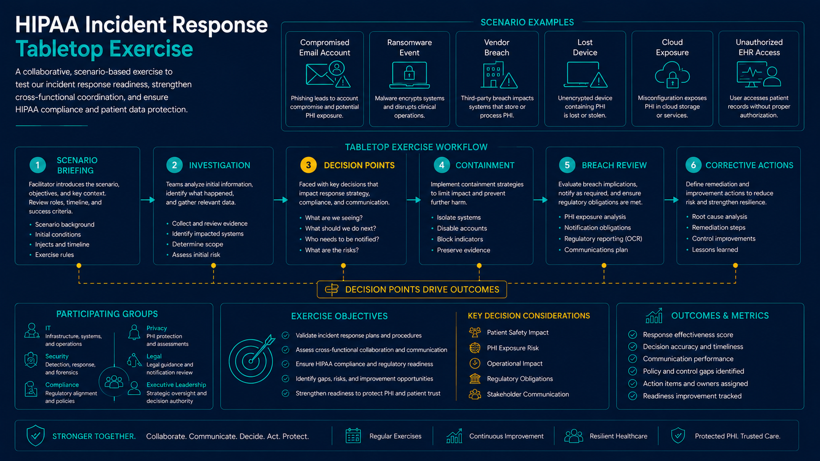 HIPAA incident response tabletop exercise framework