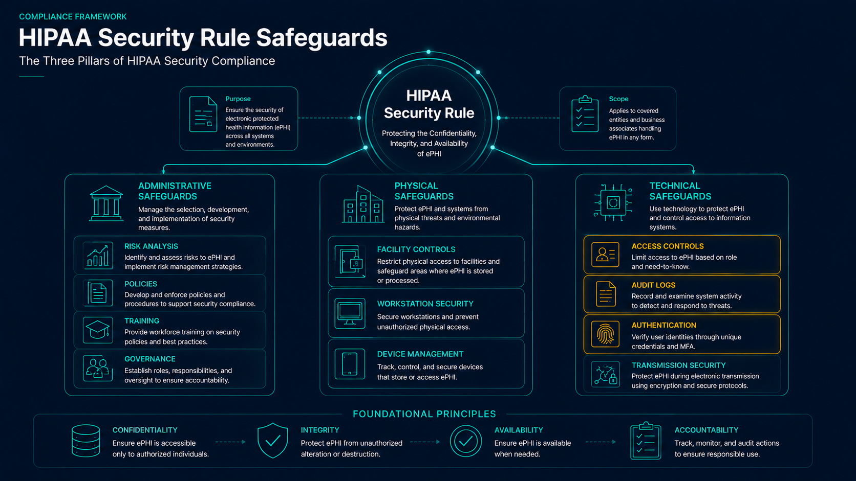 HIPAA Security Rule safeguard categories
