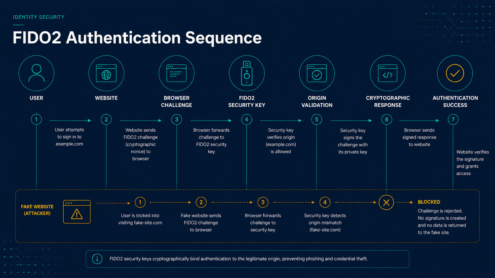 FIDO2 authentication sequence